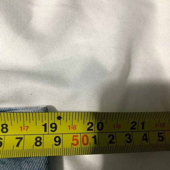 Levi’s Wedgie Skinny button fly cropped leg with fringe light wash size 16W - Picture 7 of 11